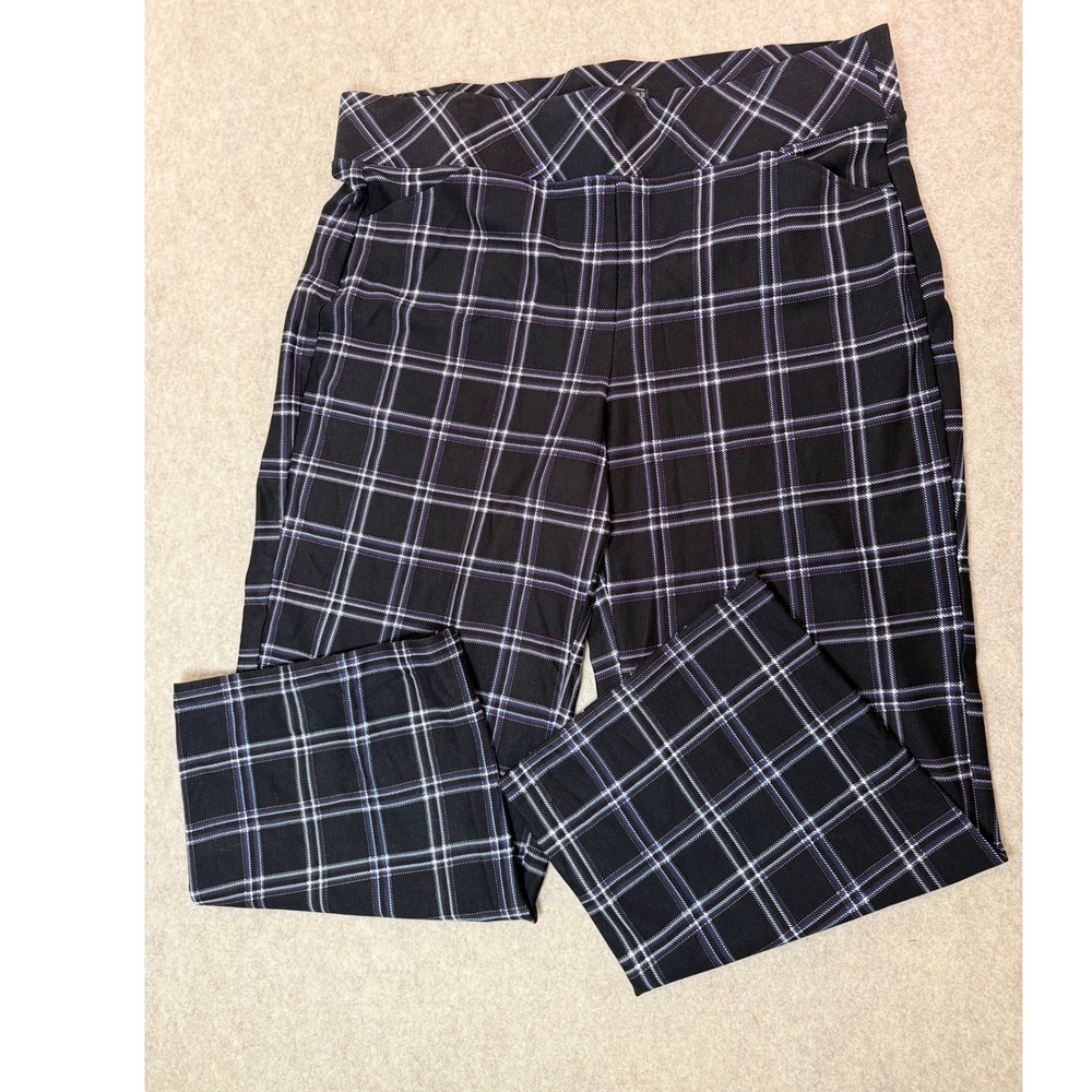 Studio by Torrid Black Plaid Pull-On Pocket Pixie Wide Leg Pants 3R Plus NWOT